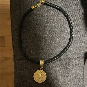Teria Yabar Gold and Black Medallion Necklace
